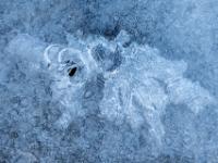 Fantasiefigur in rauer Eisschicht